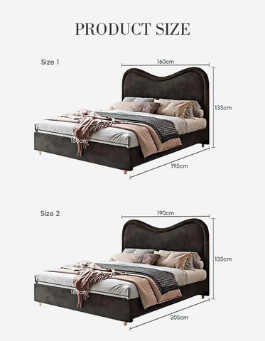 Baeyer King Size / Super King Size Bed, Velvet