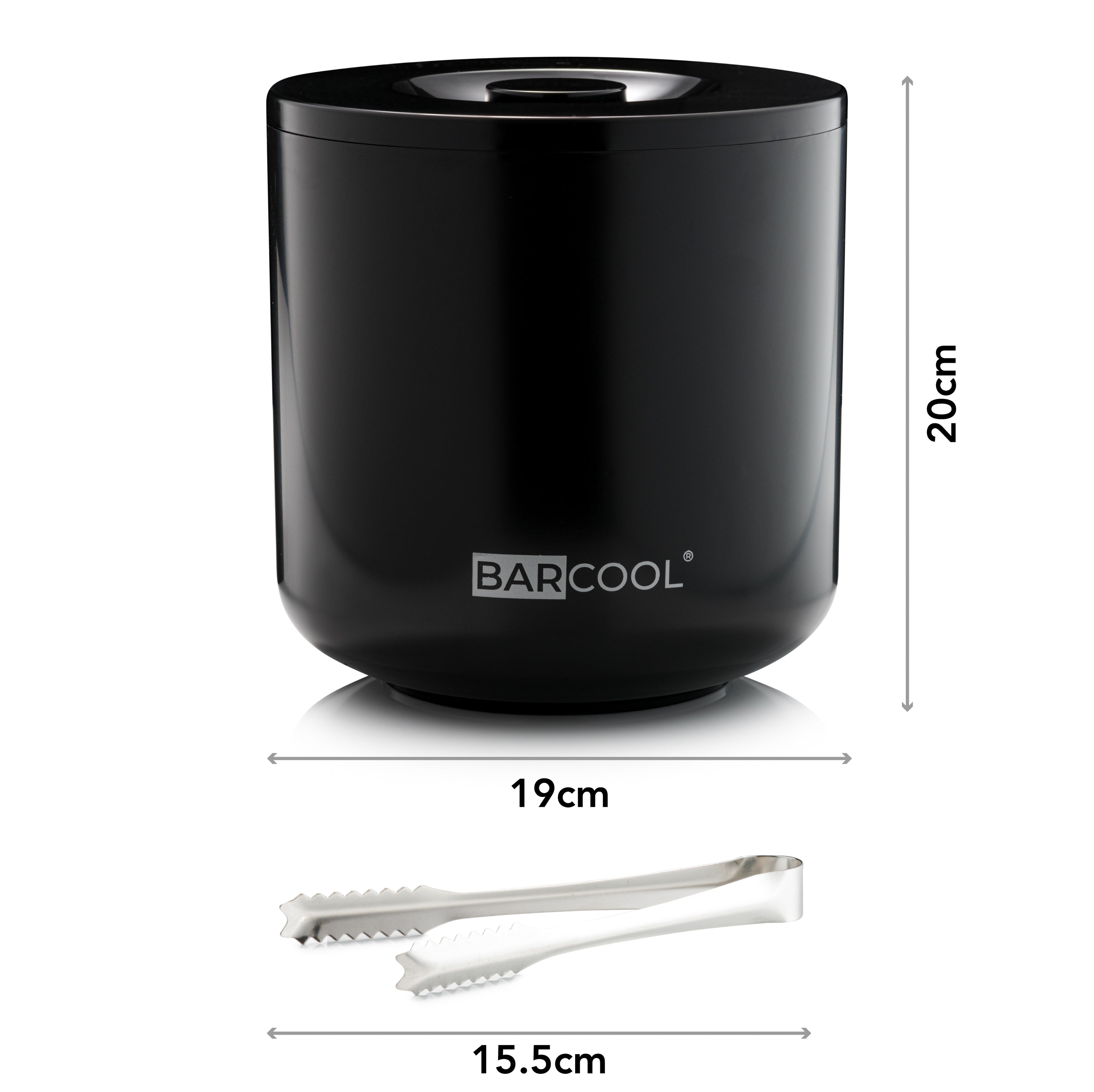 Barcool 4L Ice Bucket Round - Black