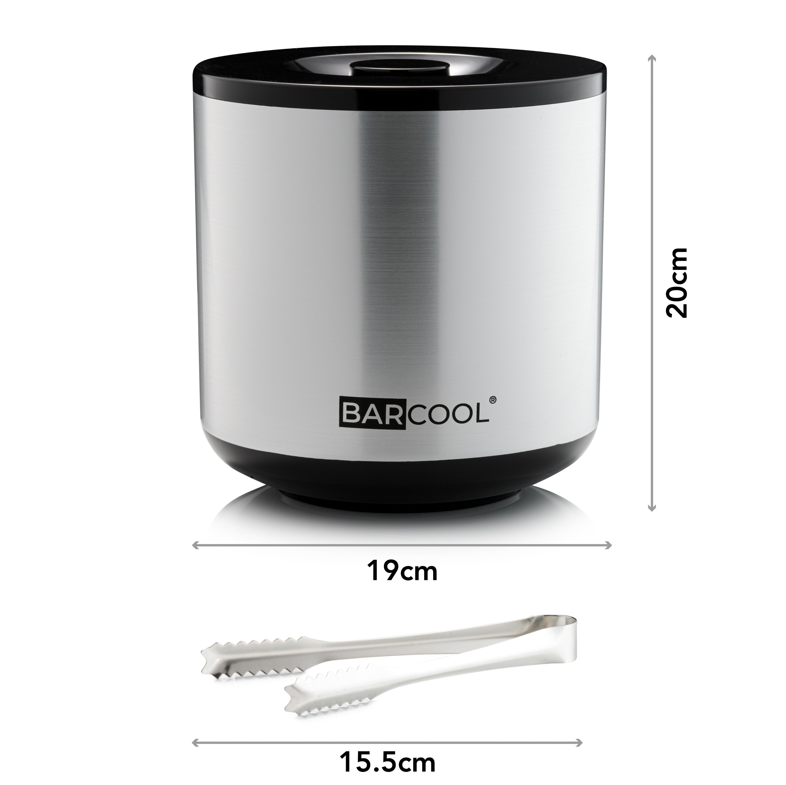Barcool 4L Ice Bucket Round - Silver