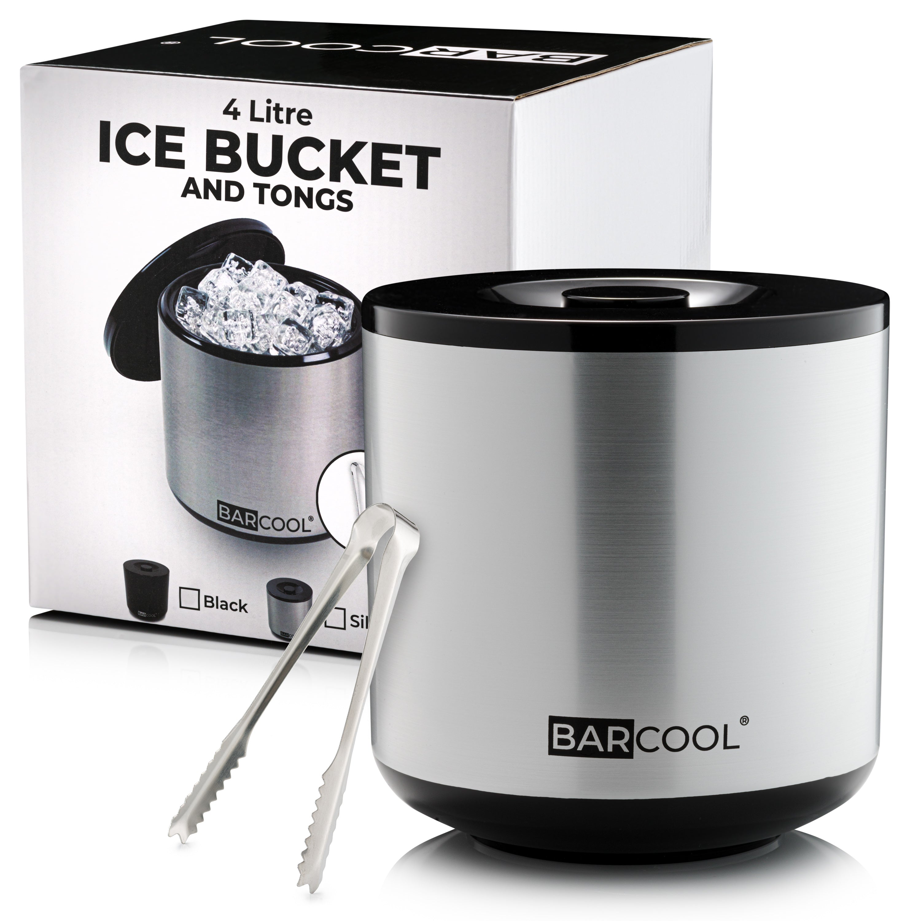 Barcool 4L Ice Bucket Round - Silver