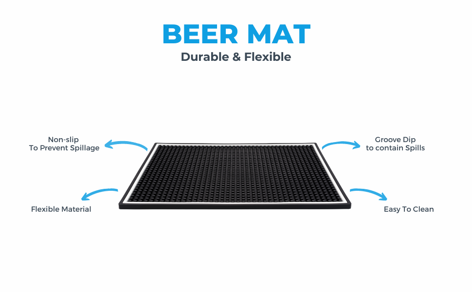 Barcool Rubber Bar Mat - Black