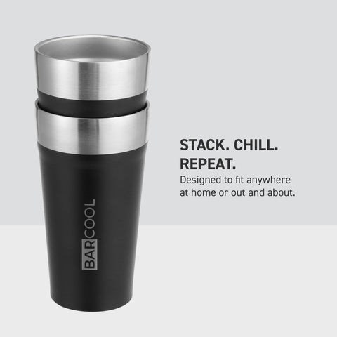 Barcool Stackable Beer Cup 600ml Black