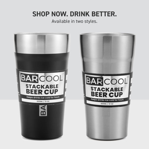 Barcool Stackable Beer Cup 600ml SS