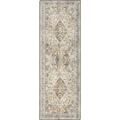 Eco-Washable Cream Rug Vintage Design