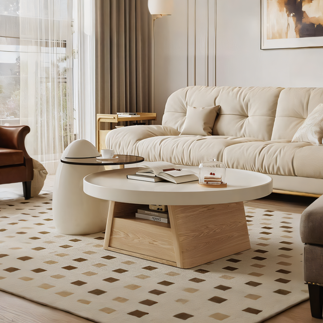 Bess Coffee Table, White & Oak