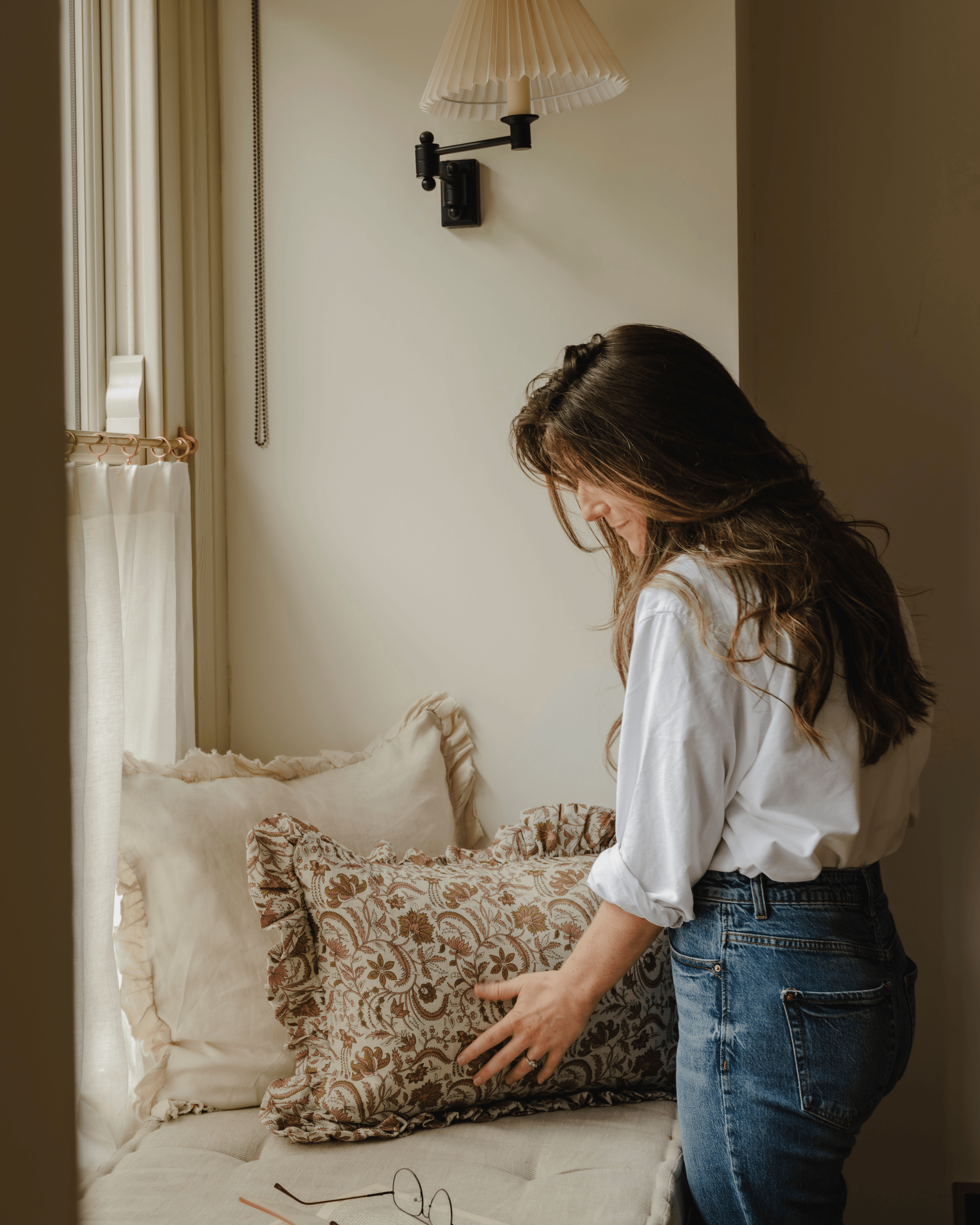 The Betsy Floral Frill Cushion