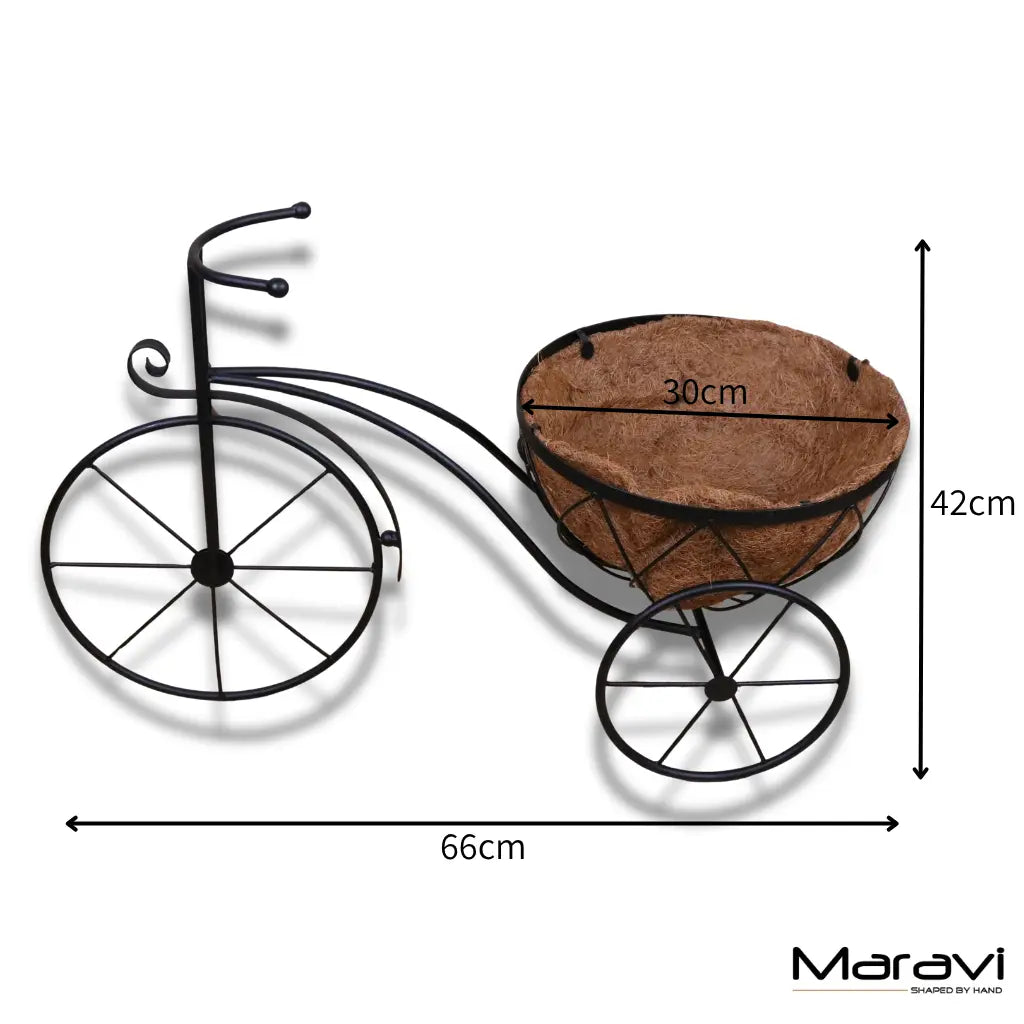 Bike Garden Planter Metal Vintage Style Black