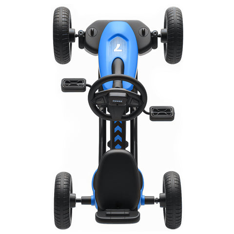 AIYAPLAY Pedal Go Kart for Kids 2-5 Years, with Silent EVA Wheels, Metal Frame, Blue