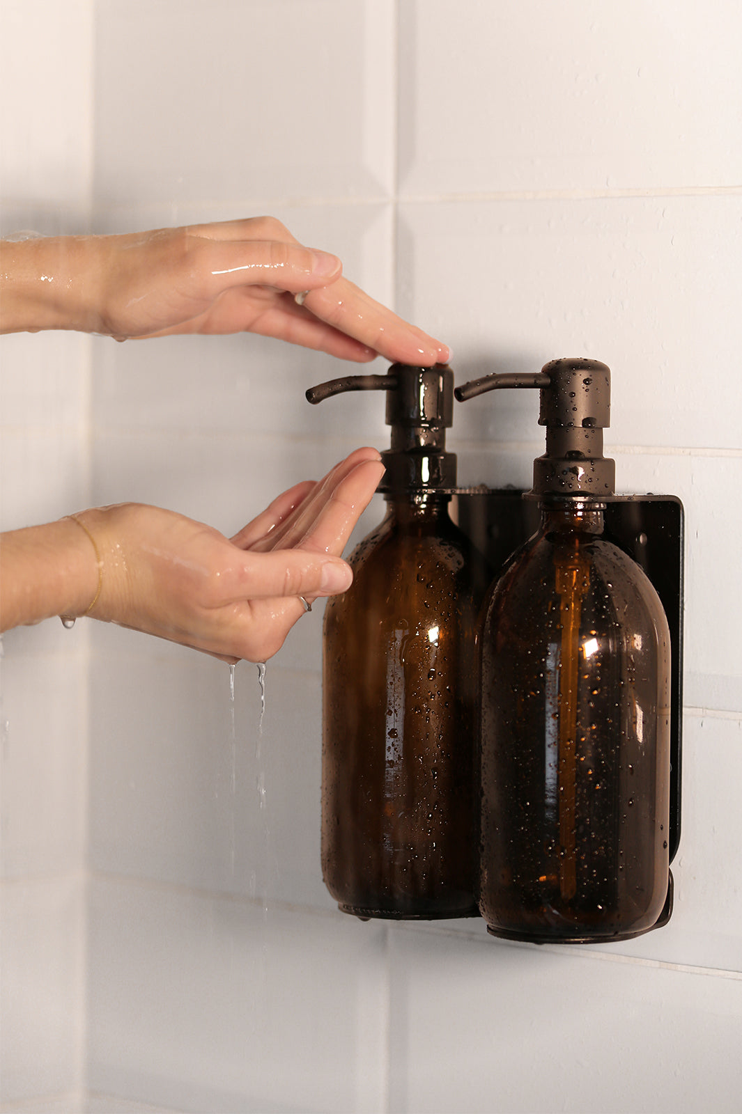 Black Triple Wall Mounted Soap Dispenser
