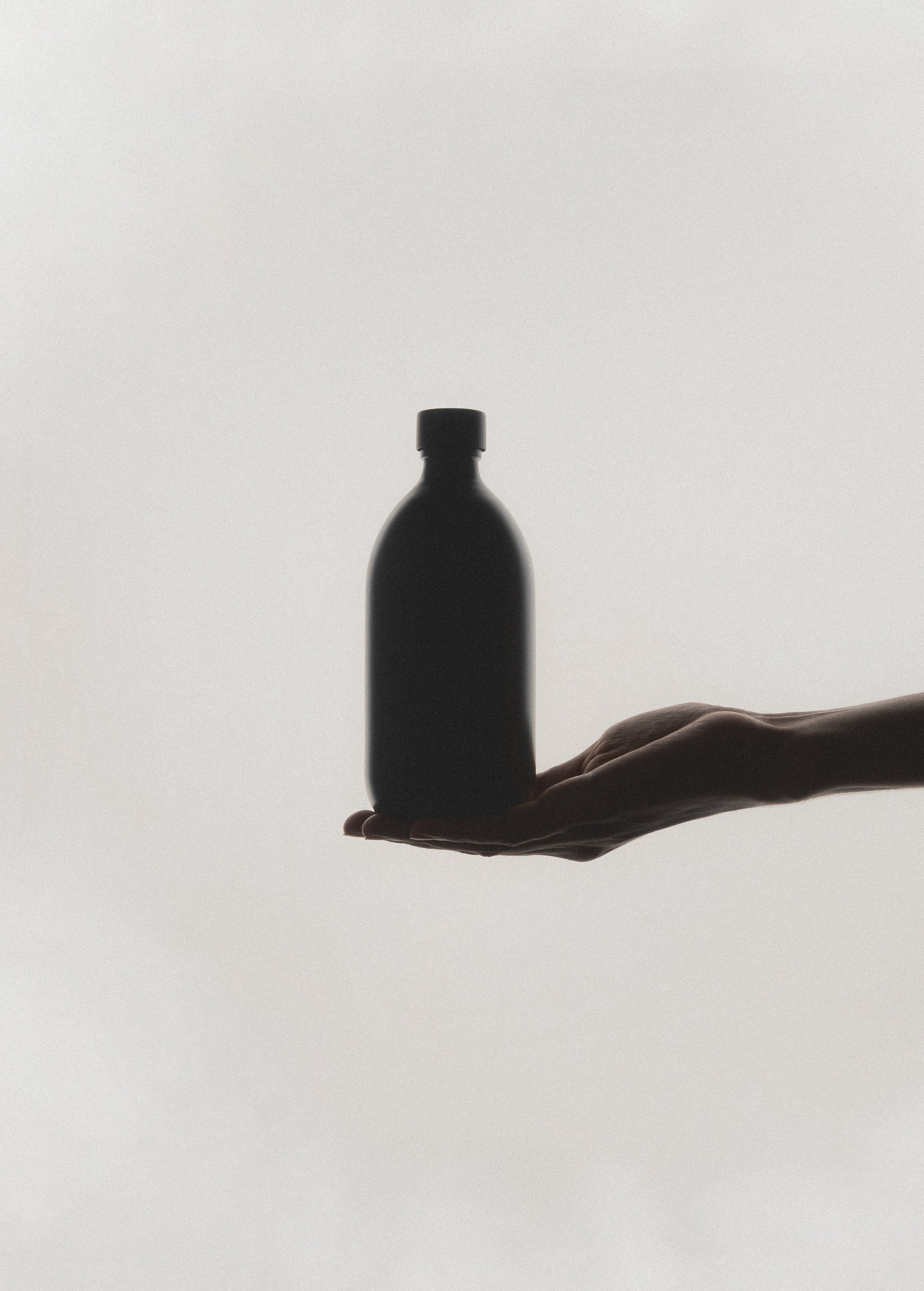 Black Glass Storage Bottle and Cap