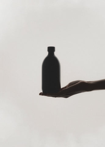 Black Glass Storage Bottle and Cap