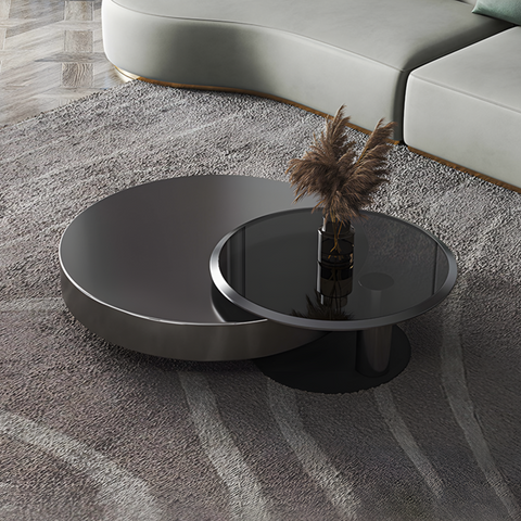 Black & Dark Grey Nested Coffee Table Set