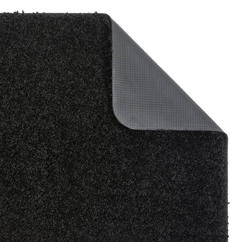 Washable Black Shaggy Rug