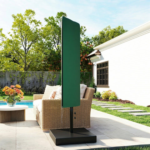 Outsunny Garden Parasol Cover, Outdoor Patio Umbrella Protector Weatherproof Garden Patio for 2-4.6m Parasol, Dark Green