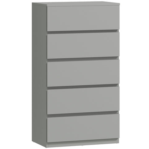 HOMCOM Chest of Drawers, 5-Drawer Storage Cabinets, Modern Dresser, Storage Drawer Unit for Bedroom