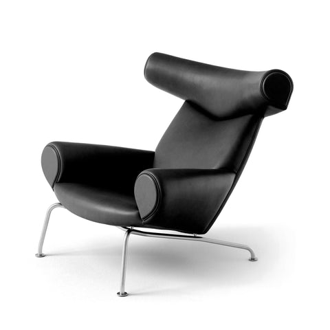 Ox Horns Armchair, Genuine Leather, Brown