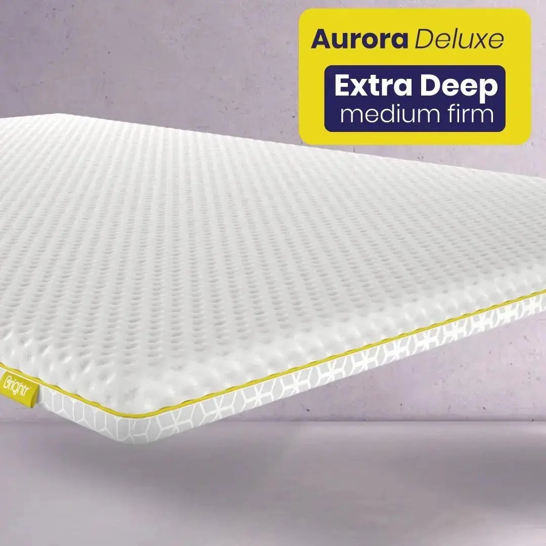 Brightr® Aurora Deluxe Memory Foam Mattress Topper | Medium & Medium Firm | 8 cm Reversible | Luxury Pressure Relief & Support