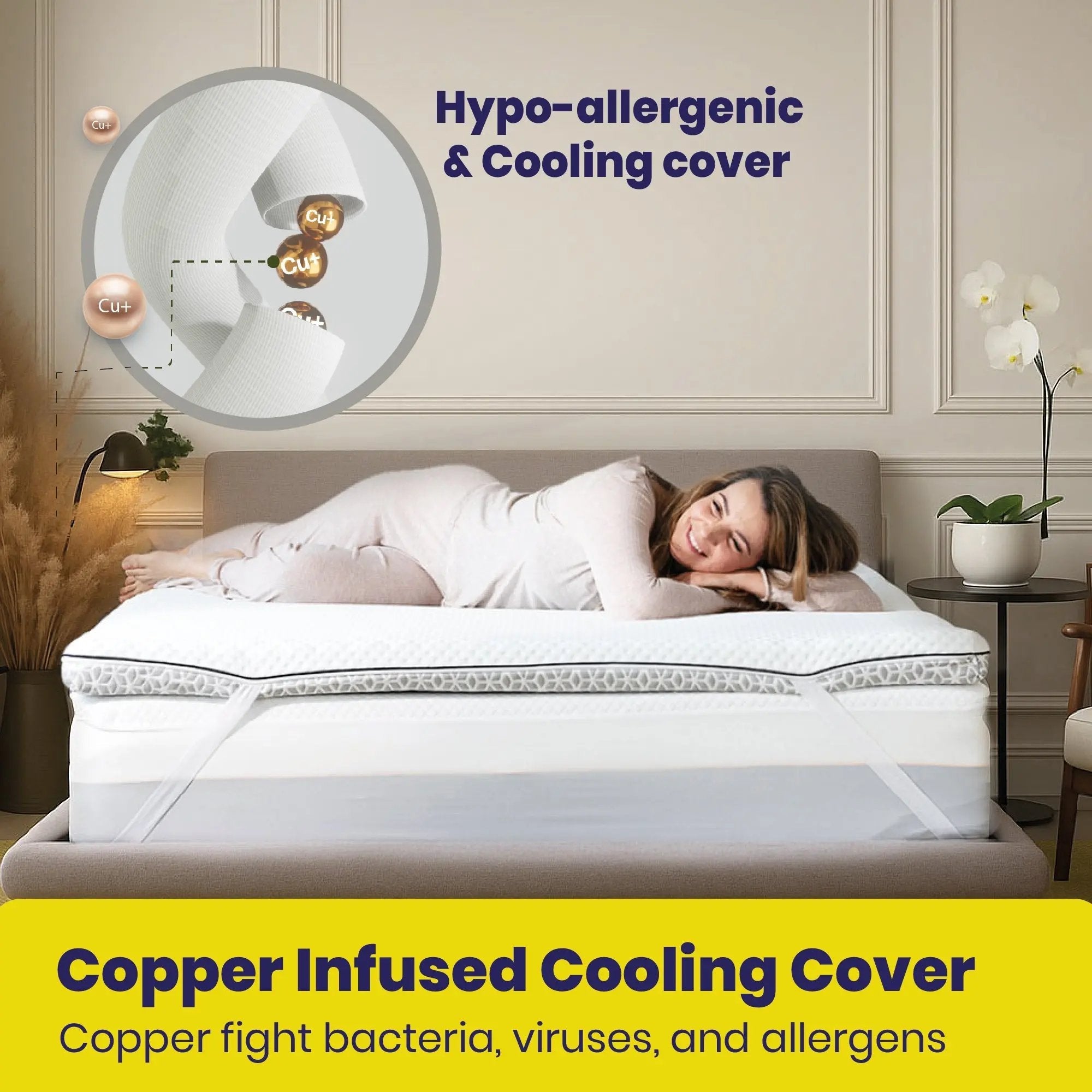 Brightr® Titan Deluxe Mattress Topper | Extra Firm & Firm| 8 cm Reversible | Designed for Soft & Sagging Mattresses