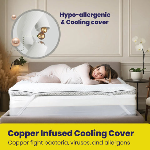 Brightr® Titan Deluxe Mattress Topper | Extra Firm & Firm| 8 cm Reversible | Designed for Soft & Sagging Mattresses