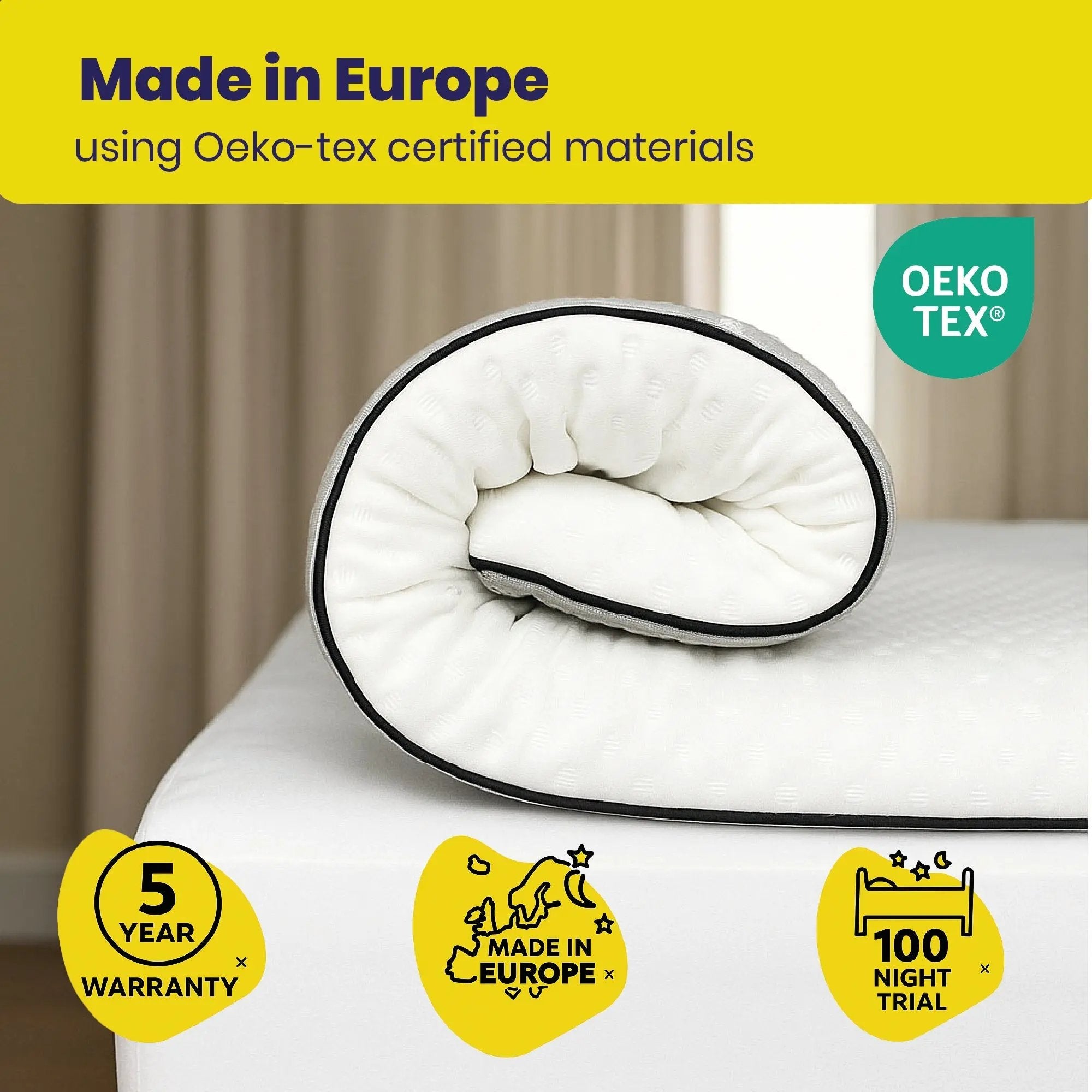 Brightr® Titan Deluxe Mattress Topper | Extra Firm & Firm| 8 cm Reversible | Designed for Soft & Sagging Mattresses