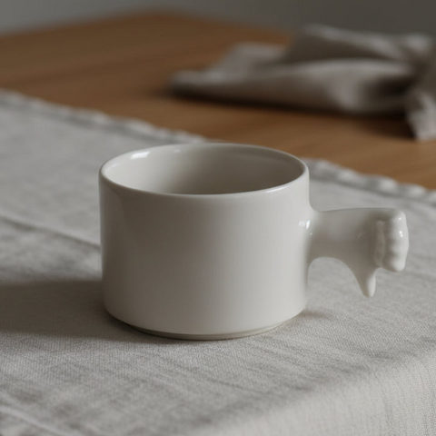 Gesture Ceramic Cup – Handmade Porcelain Coffee Cup（Thumb  down）