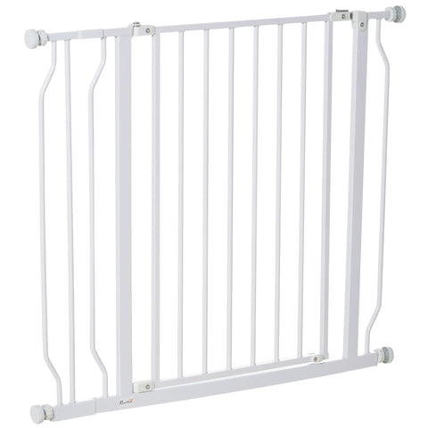 PawHut Wide Dog Safety Gate, with Door Pressure, for Doorways, Hallways, Staircases - White