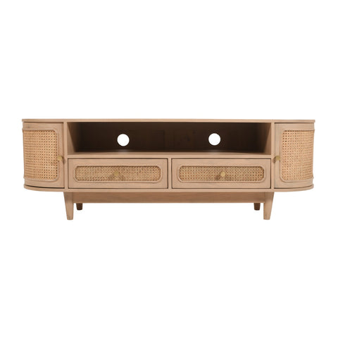 Chester Cane And Wood 2 Drawers TV Cabinet