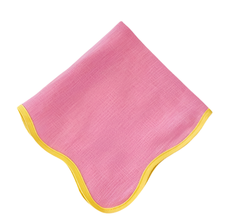 Pink and Yellow Scalloped Napkin