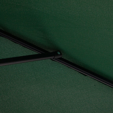 Outsunny Balcony Half Parasol Semi Round Umbrella Patio Crank Handle (2.3 m, Green)- NO BASE INCLUDED