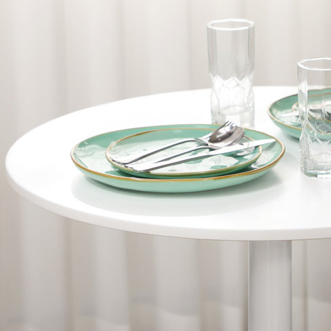 HOMCOM 75H x \'ce\'a670cm Two-Person Minimalistic Dining Table - White