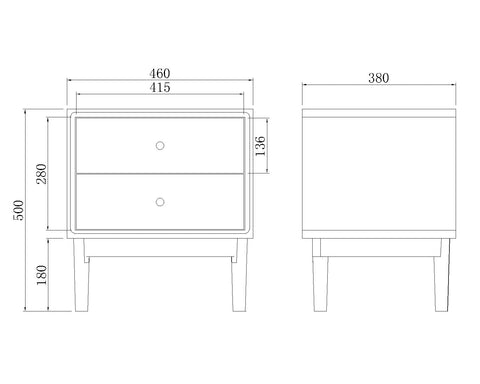 Wright Oak Bedside Table