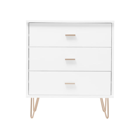 Monroe Solid Wood White Chest of 3 Drawers