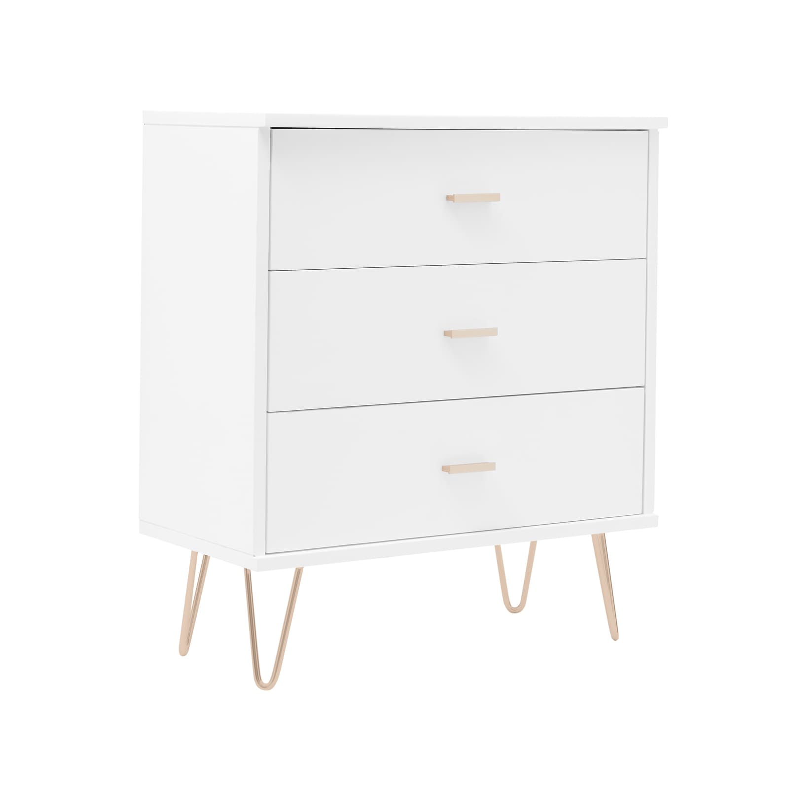 Monroe Solid Wood White Chest of 3 Drawers