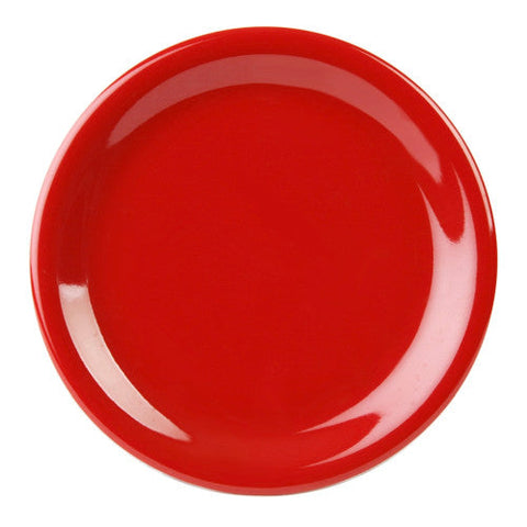 Narrow Rim Pure Red Melamine Plate 230mm / 9in - Pack Of 12
