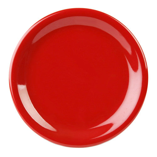 Narrow Rim Pure Red Melamine Plate 265mm x 10 ½in - Pack Of 12