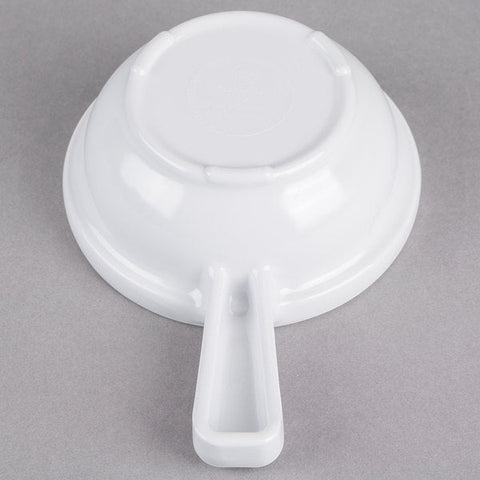 White Melamine Soup Bowl with Handle 10oz - Dozen