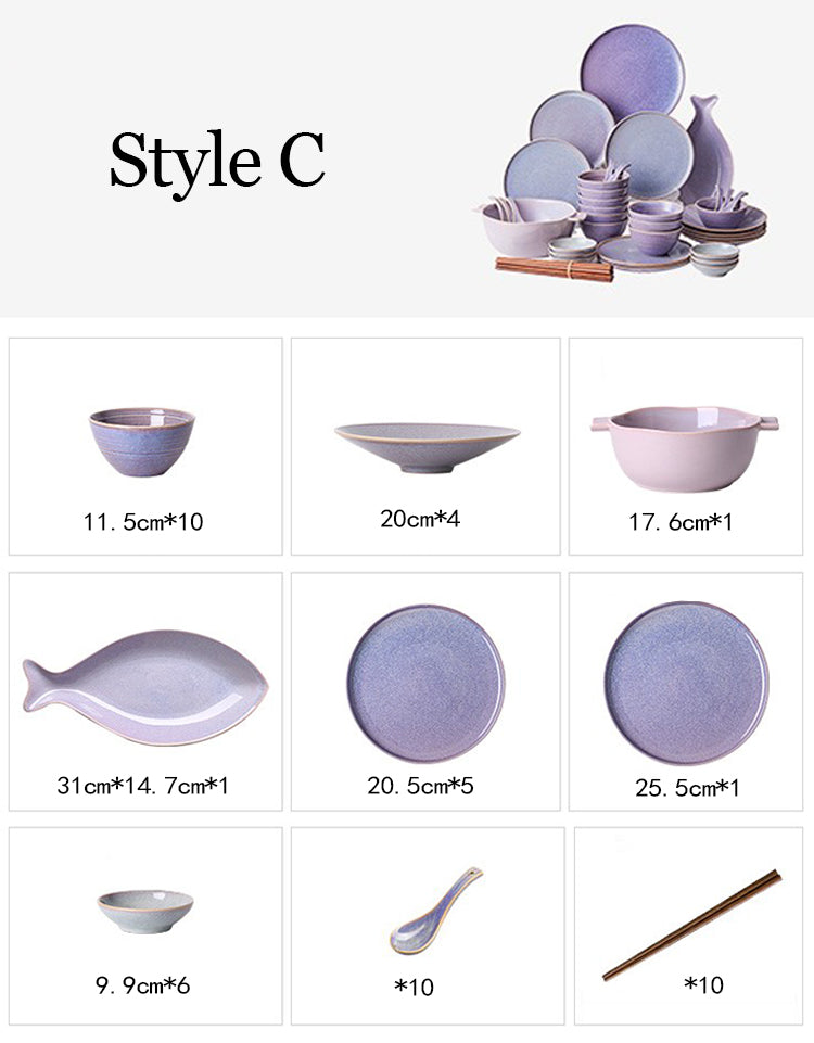 Eliana Dinner Set, Purple