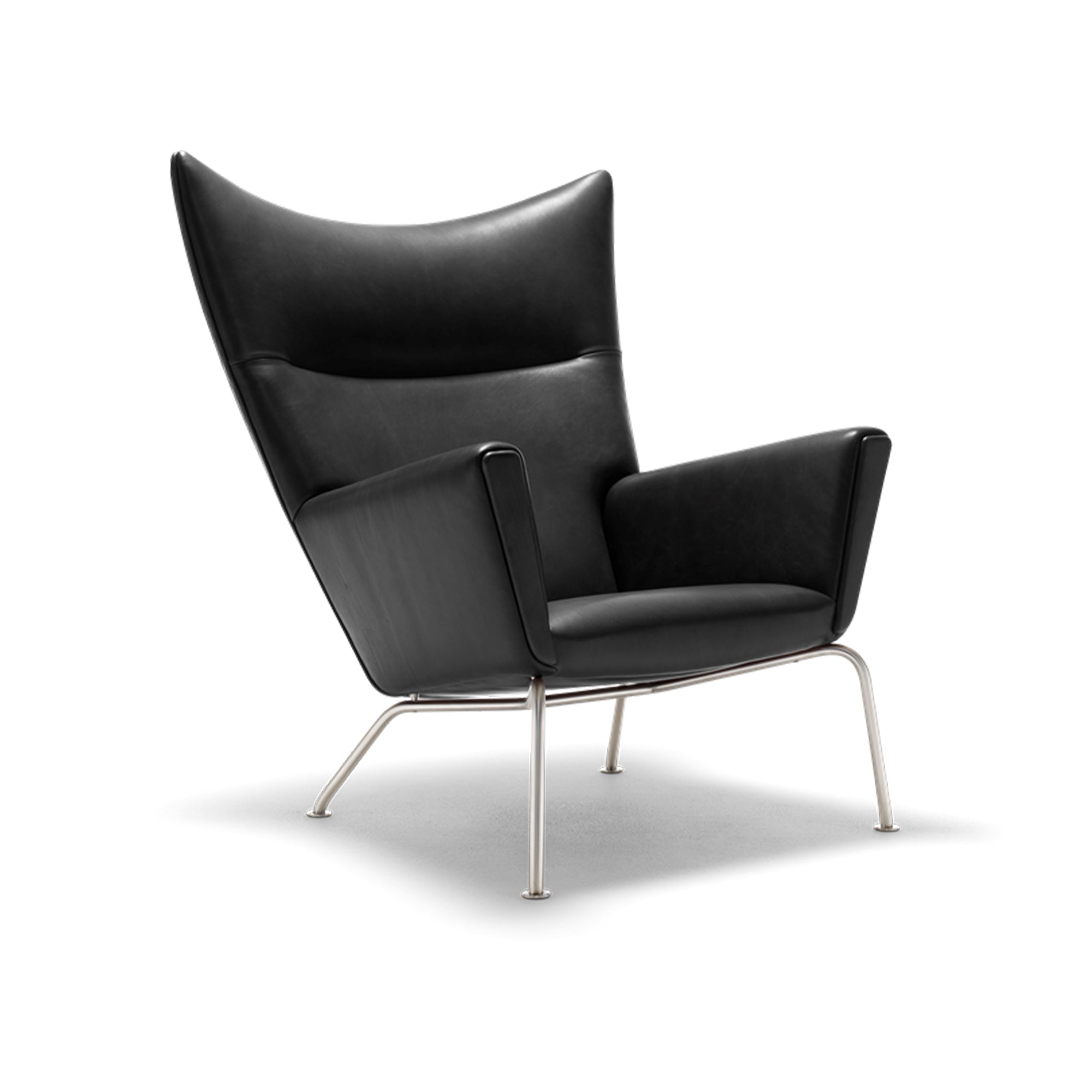Carnaby High Back Armchair with Ottoman, Black｜ DC Concept