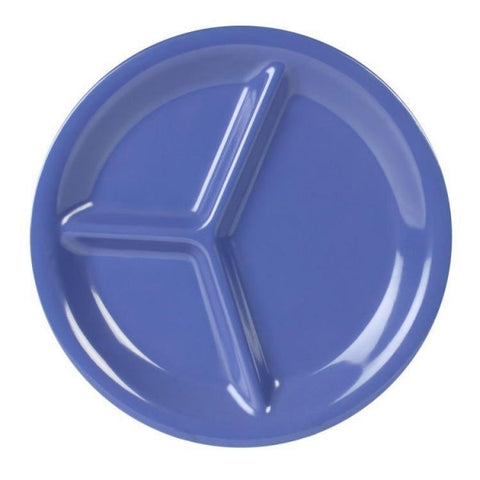 3 Compartment 260mm Purple Melamine Plates - Pack Of 12