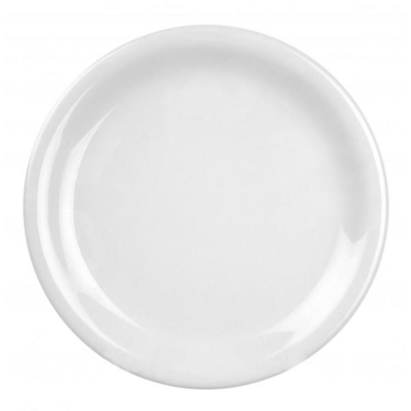 Narrow Rim White Melamine Plate 185mm / 7 ¼in - Pack Of 12