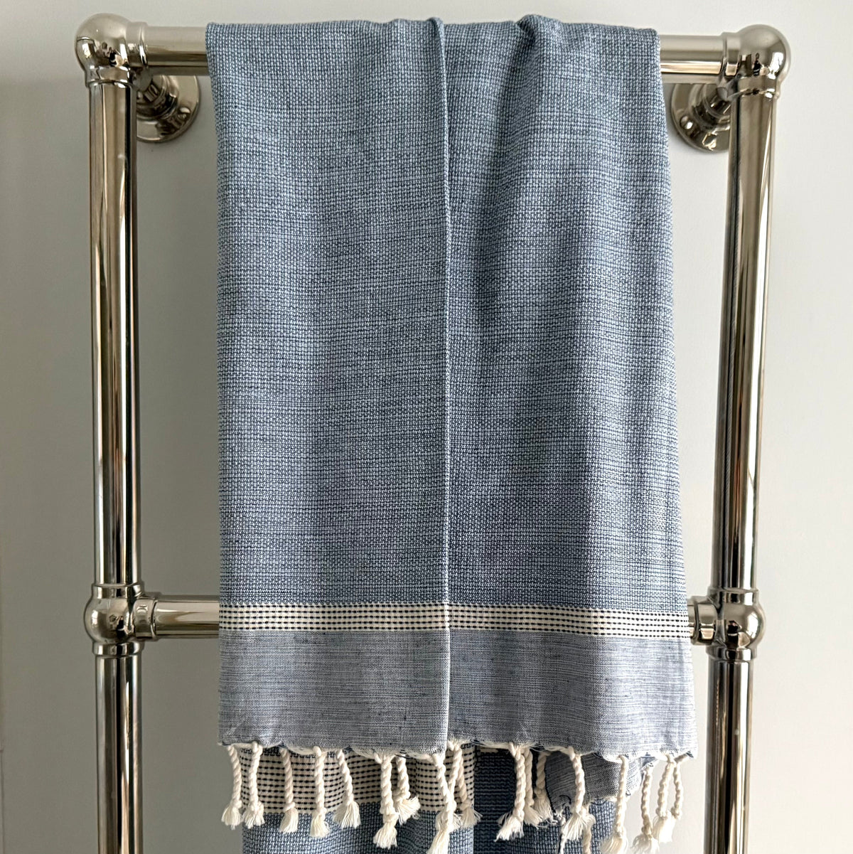 Cassis Blue/Navy Fringed Cotton Fouta