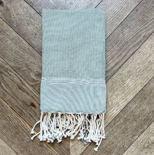 Cassis Sage Fringed Cotton Fouta