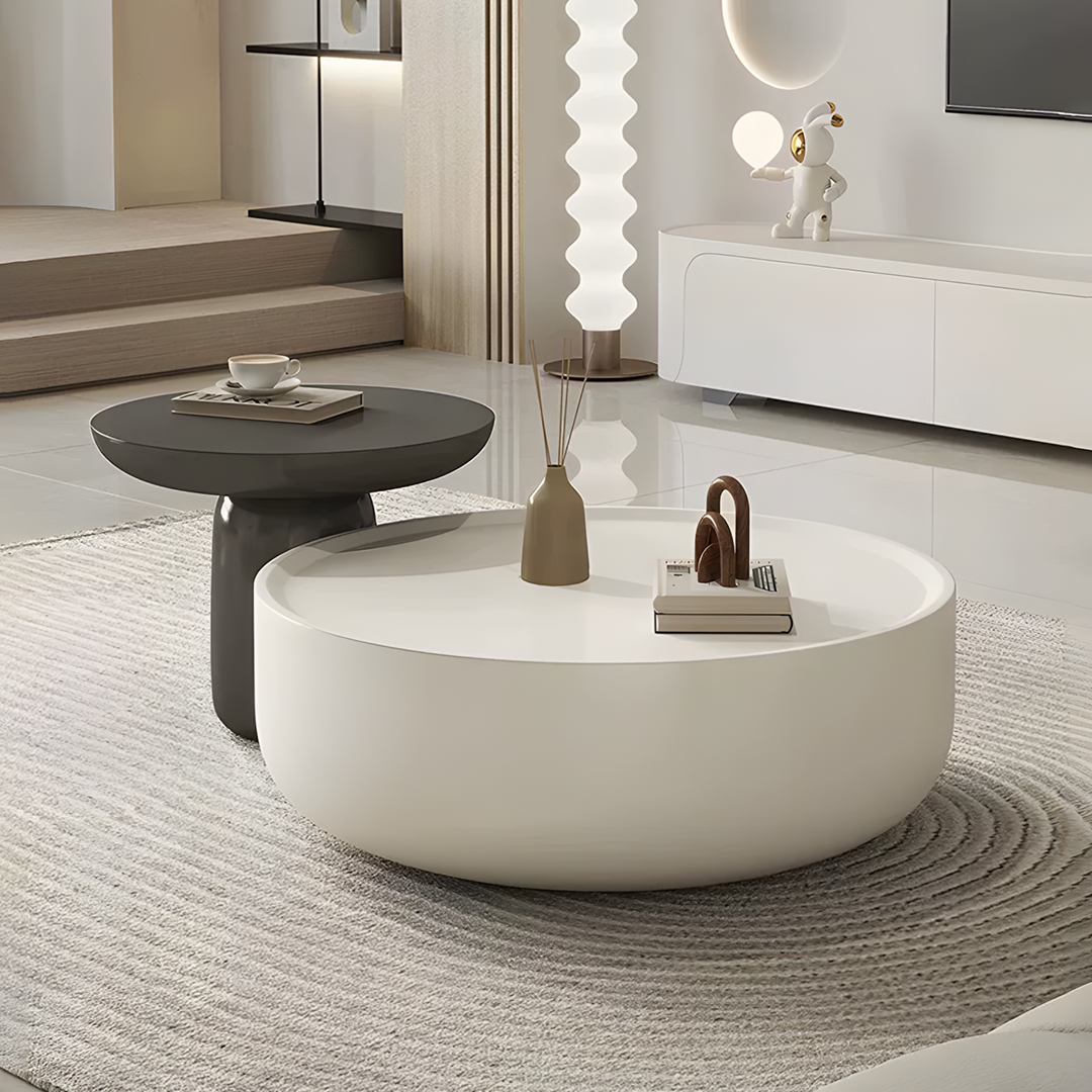 Cenhelm Nesting Coffee Table Set, Cream And Black