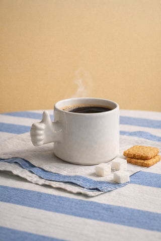 Gesture Ceramic Cup – Handmade Porcelain Coffee Cup（thumb up）