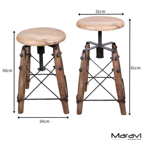 Chayana Adjustable Industrial Stool