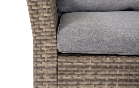 Chesterton Grey 5 Seater Corner Rattan Garden Sofa Lounge Set and Cushion Box Bundle