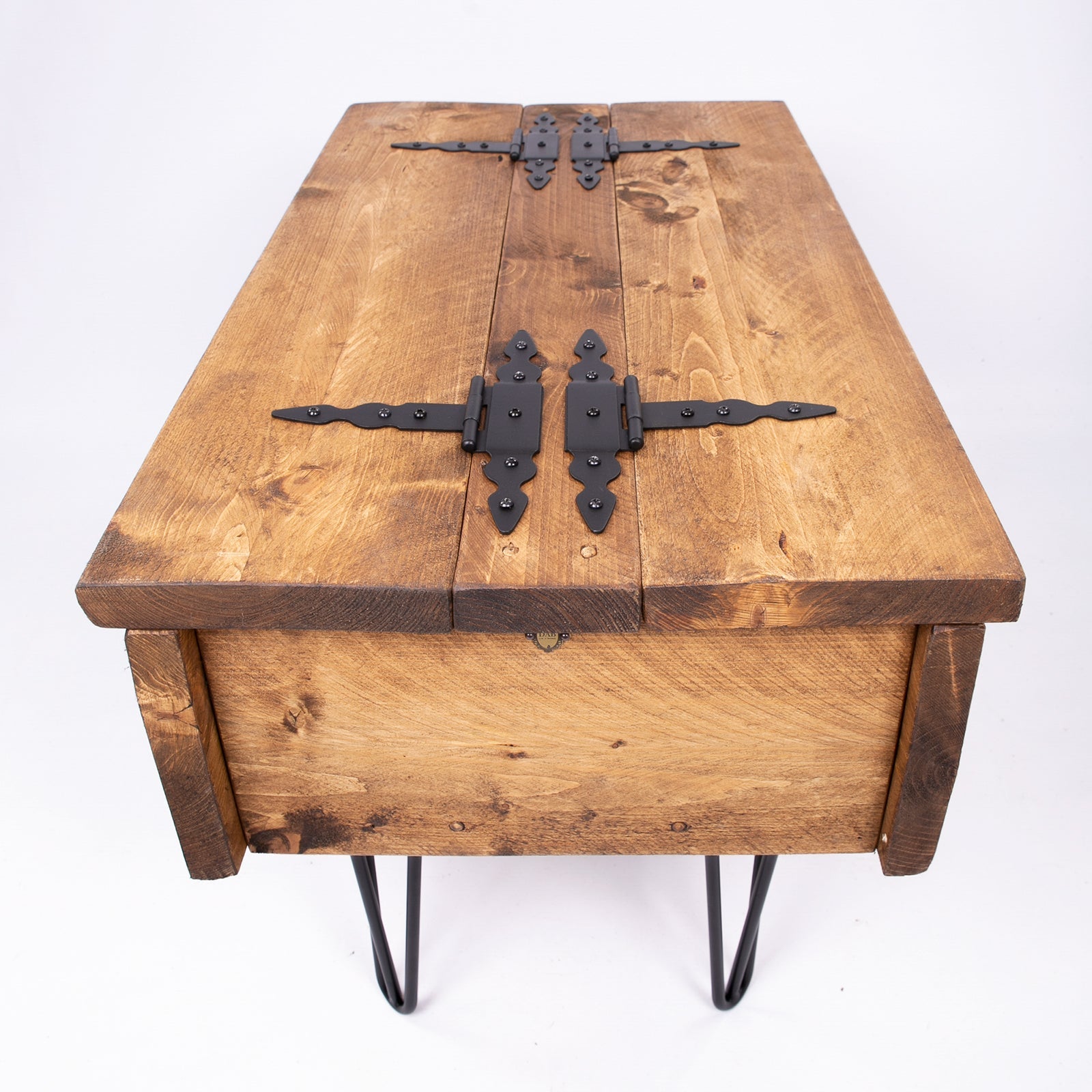 Hairpin Coffee Table Chest - Wooden Storage Box