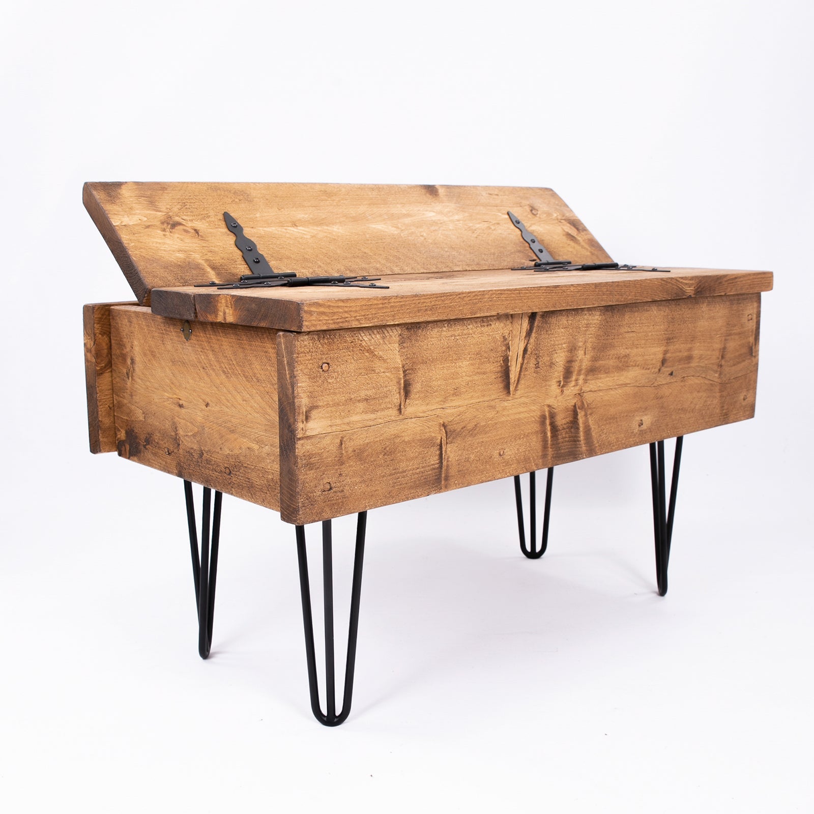 Hairpin Coffee Table Chest - Wooden Storage Box