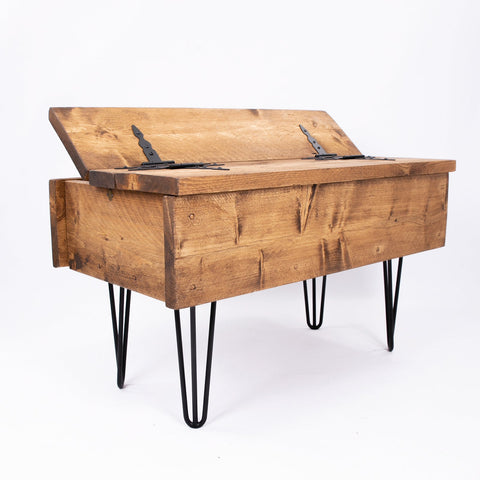 Hairpin Coffee Table Chest - Wooden Storage Box