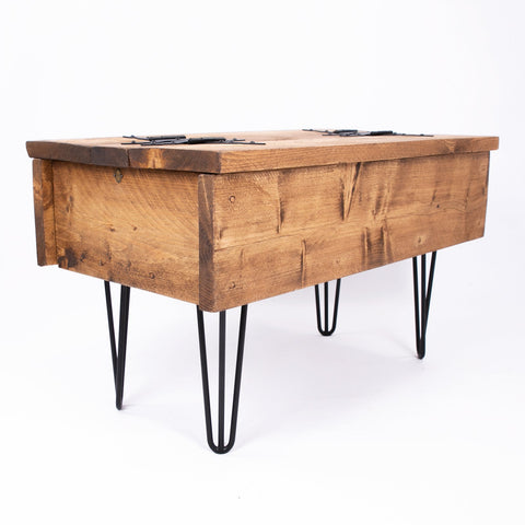 Hairpin Coffee Table Chest - Wooden Storage Box